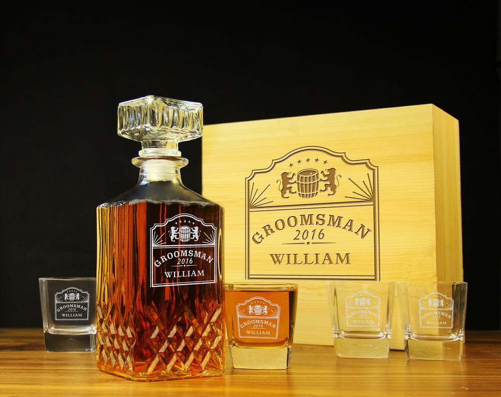 Engraved Whiskey Decanter-Groomsmen Gifts